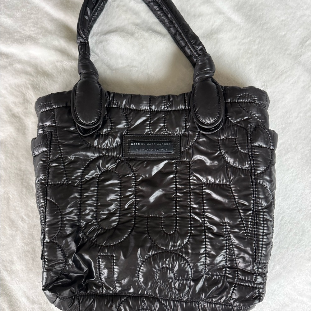 Marc by Marc Jacobs Shiny Black Quilted Tote